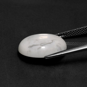 Howlita blanco natural de 8,12 ct, corte óvalo, opaco