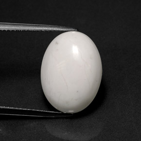 Howlita blanco natural de 8,38 ct, corte óvalo, opaco