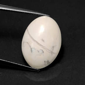 Howlita blanco natural de 9,30 ct, corte óvalo, opaco