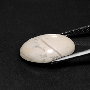 Howlita blanco natural de 9,30 ct, corte óvalo, opaco