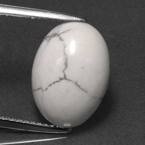 Howlita blanco natural de 5,87 ct, corte óvalo, opaco