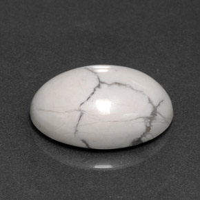 Howlita blanco natural de 5,87 ct, corte óvalo, opaco