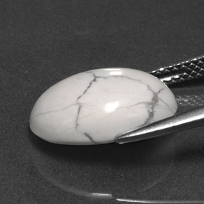 Howlita blanco natural de 5,87 ct, corte óvalo, opaco