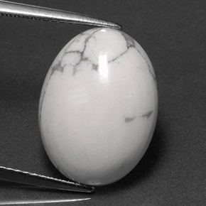 Howlita blanco natural de 8,14 ct, corte óvalo, opaco