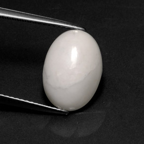 Howlita blanco natural de 4,74 ct, corte óvalo, opaco