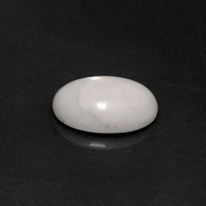 Howlita blanco natural de 4,74 ct, corte óvalo, opaco