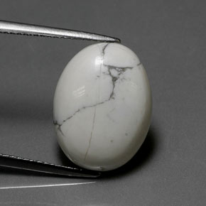 Howlita blanco natural de 9,10 ct, corte óvalo, opaco