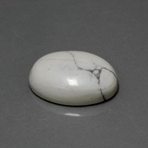 Howlita blanco natural de 9,10 ct, corte óvalo, opaco