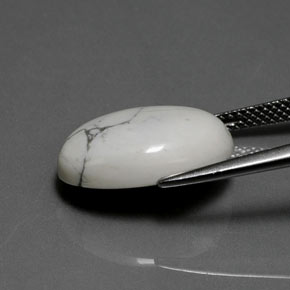 Howlita blanco natural de 9,10 ct, corte óvalo, opaco