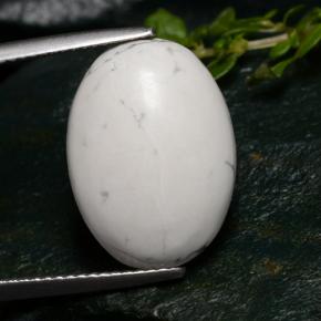 Howlita blanco natural de 10,05 ct, corte óvalo, opaco