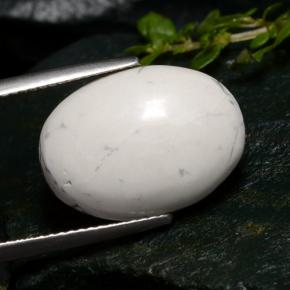 Howlita blanco natural de 10,05 ct, corte óvalo, opaco