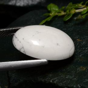 Howlita blanco natural de 10,05 ct, corte óvalo, opaco