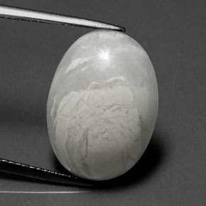 Howlita blanco natural de 10,33 ct, corte óvalo, opaco