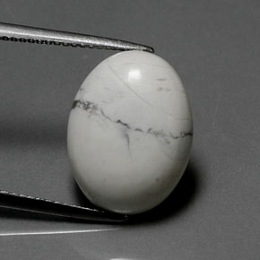 Howlita blanco natural de 8,27 ct, corte óvalo, opaco