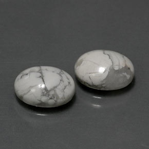 Gemas de howlita blanco natural de  ct, corte óvalo, opaco