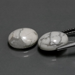Gemas de howlita blanco natural de  ct, corte óvalo, opaco