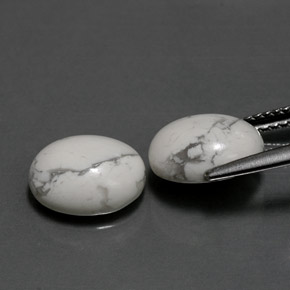 Gemas de howlita blanco verdoso natural de  ct, corte óvalo, opaco