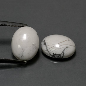 Gemas de howlita blanco natural de  ct, corte óvalo, opaco
