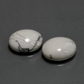 Gemas de howlita blanco natural de  ct, corte óvalo, opaco