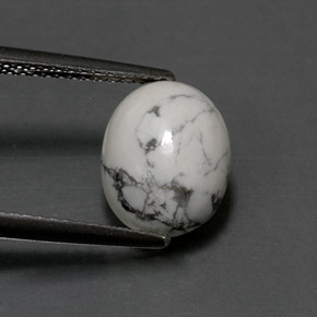 Howlita blanco natural de 2,41 ct, corte óvalo, opaco