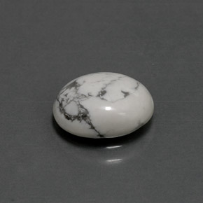 Howlita blanco natural de 2,41 ct, corte óvalo, opaco