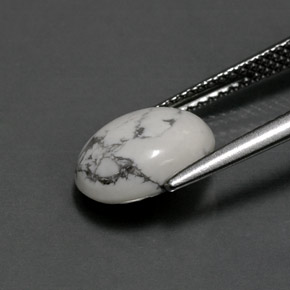 Howlita blanco natural de 2,41 ct, corte óvalo, opaco