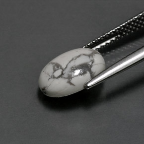 Howlita Blanco verdoso natural de 2.48 ct, Corte Óvalo, Opaco