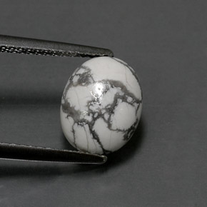 Howlita Blanco verdoso natural de 2.36 ct, Corte Óvalo, Opaco