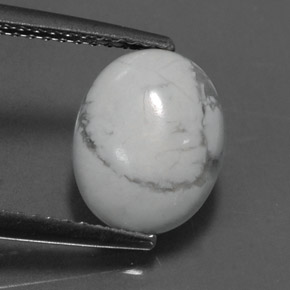 Howlita blanco natural de 2,49 ct, corte óvalo, opaco