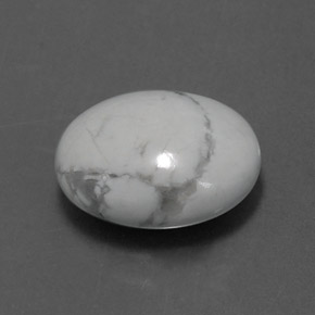 Howlita blanco natural de 2,49 ct, corte óvalo, opaco