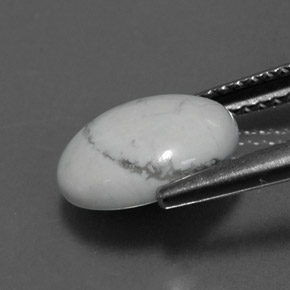 Howlita blanco natural de 2,49 ct, corte óvalo, opaco