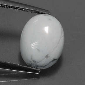 Howlita blanco natural de 2,55 ct, corte óvalo, opaco
