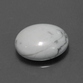 Howlita blanco natural de 2,55 ct, corte óvalo, opaco
