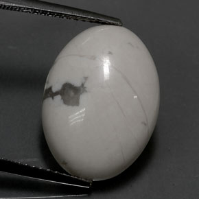 Howlita blanco natural de 9,53 ct, corte óvalo, opaco