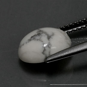 Howlita Blanco verdoso natural de 2.24 ct, Corte Óvalo, Opaco