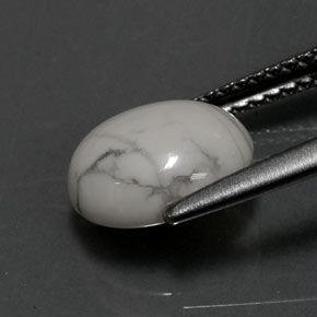 Howlita Blanco verdoso natural de 2.36 ct, Corte Óvalo, Opaco