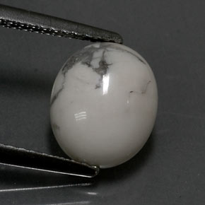 Howlita blanco natural de 2,30 ct, corte óvalo, opaco