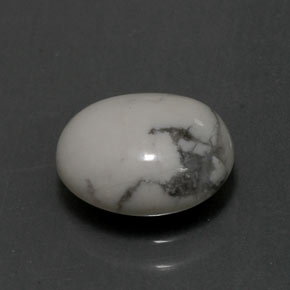 Howlita blanco natural de 2,30 ct, corte óvalo, opaco