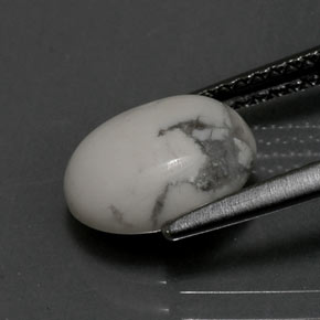 Howlita blanco natural de 2,30 ct, corte óvalo, opaco