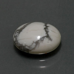 Howlita blanco verdoso natural de 2,48 ct, corte óvalo, opaco