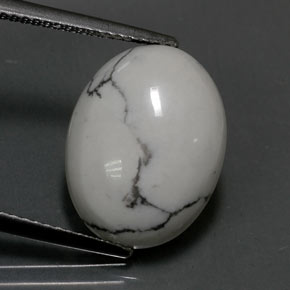 Howlita blanco natural de 7,17 ct, corte óvalo, opaco