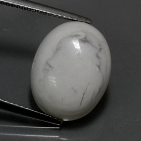 Howlita blanco natural de 8,19 ct, corte óvalo, opaco