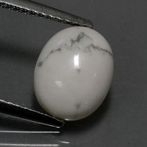 Howlita blanco natural de 2,52 ct, corte óvalo, opaco