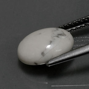 Howlita blanco natural de 2,52 ct, corte óvalo, opaco