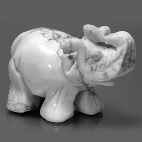 Howlita Blanco verdoso natural de 401.34 ct, Forma elegante, Opaco