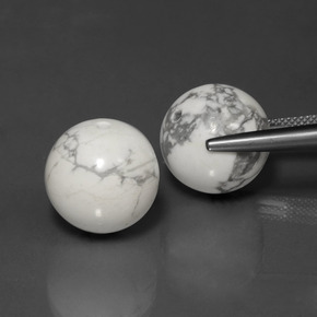 Gemas de Howlita Blanco verdoso natural de  ct, Esfera / Bola, Opaco