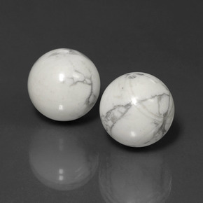 Gemas de howlita blanco natural de 45,57 ct, esfera / bola, opaco