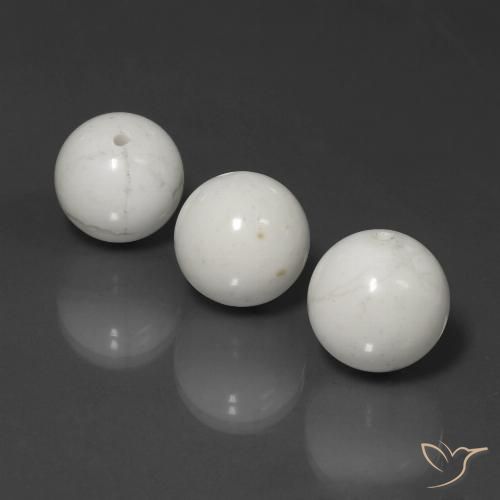 69.64ctw Natural Blanco grisáceo claro Howlita, Esfera / Bola, Opaco