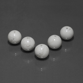 Gemas de howlita blanco natural de  ct, esfera / bola, opaco