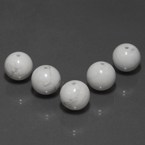 Gemas de howlita blanco natural de  ct, esfera / bola, opaco